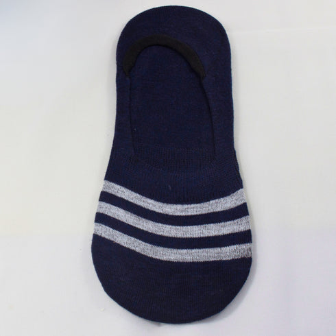 Breathable Striped No Show Invisible Socks Navy Blue